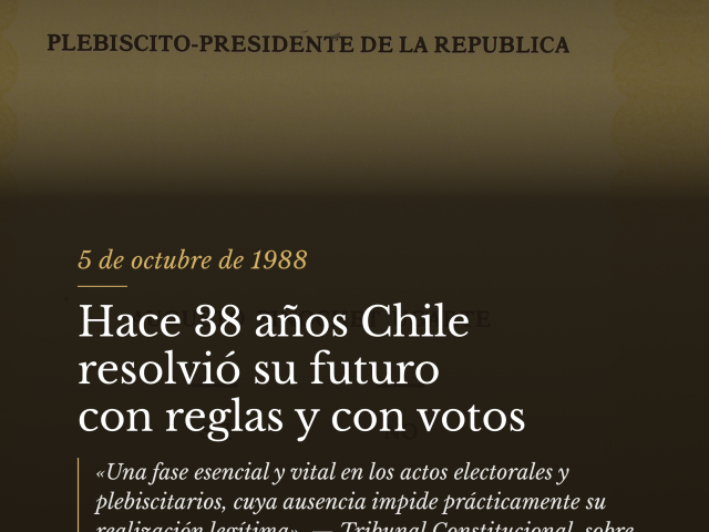 Hace 38 años Chile resolvió su futuro con reglas y con votos